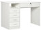 HOMCOM Computer Desk, Home Office Desk with Lockable Drawer, Storage Shelf for Study Bedroom, 110 x 50 x 76 cm, White