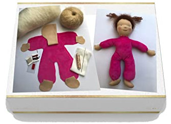 Erstlingspuppe vegan Nähset DIY Frieda Waldorfpuppe-Art (Rauchblau)