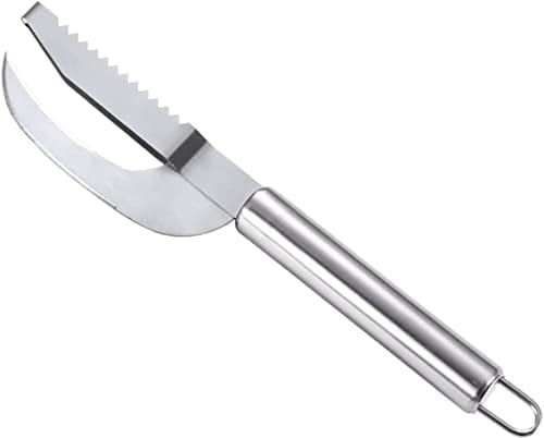 Qklovni 1/2 Stück Edelstahl Fischmah Messer, 3-in-1 Fischschuppenmesser, Fischentschupper