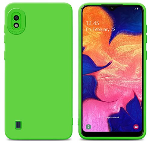 Cadorabo Hülle kompatibel mit Samsung Galaxy A10 Schutzhülle TPU Silikon Case Liquid Design mit Kameraschutz Slim Kratzfest Weiche Gummi mit Rundumschutz Case Hülle für Galaxy A10 in Grün