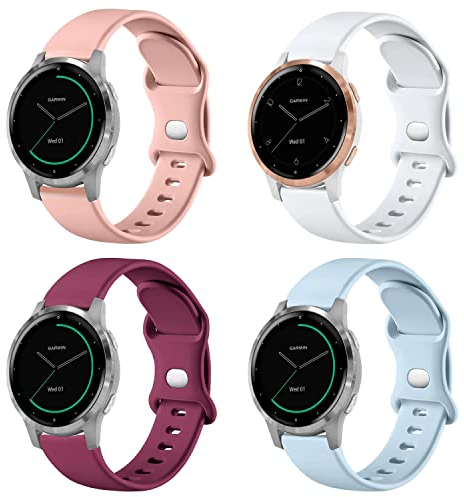 VELULYX Silikonarmband kompatibel mit Garmin Vivoactive 4S/Venu 2S/Venu 3S/Vivomove 3S, 18mm Sportarmband für Fossil Ladies Gen 6/Gen 5E/Fossil Ladies Q Venture HR Gen 4/Withings Steel HR 36mm