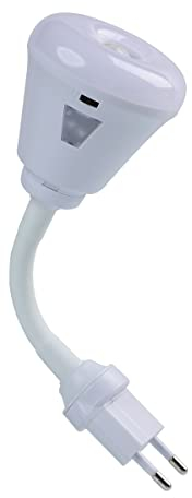 eyesfon Bewegungsmelder Aussen mit Stecker, LED Infrarotsensor Licht 6W Licht AC 85-265V PIR Infrarotsensor Bewegungsmelder Glühlampe, Steckdosen Nachtlicht, Steckdosen Notlicht