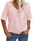 Tankaneo Women V Neck Short Sleeve T Shirt Casual Loose Basic Summer Tops Half Sleeve Oversized Tunic Tee Pink