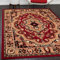 Mazovia Orientalisch Vintage Teppich - Kurzflor - Muster mit Medaillon - Traditioneller Teppich für Wohnzimmer, Esszimmer - ÖKO-TEX Wohnzimmerteppich - Rot 70 x 130 cm