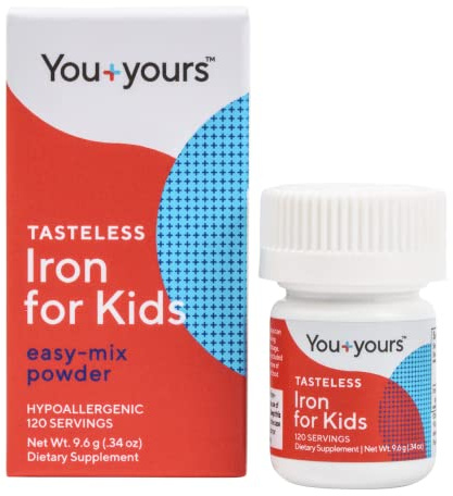 Tasteless Iron for Kids + Toddlers- 4-Month Supply- No Sweeteners, Flavors or Preservatives. Add to Beverages or Food. Pure, Flavorless Children's Iron Supplement.