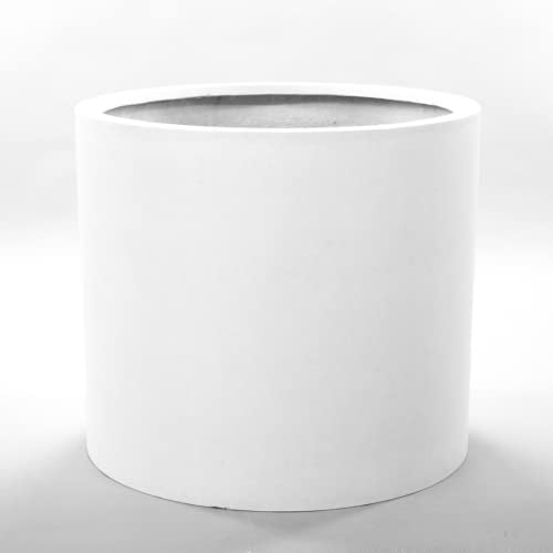 Pflanzkübel Fiberglas, zylindrisch D50xH50cm perlmutt weiß.
