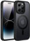 JETech Funda Magnética para iPhone 14 Pro 6,1 Pulgadas Compatible con MagSafe, Carcasa Translúcida Mate Trasera Fina Antigolpes (Negro)