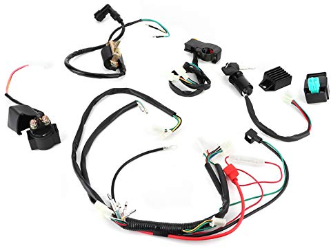 Tbest Elektrik-Statorspule CDI-Kabelbaum,Kabel/Kabelbaum Elektrostart Motor Kabelbaum Kit Passend für 50ccm 110ccm 125ccm Pit Quad Dirt Bike Atv kabelbaum quad,pitbike kabelbaum 125ccm