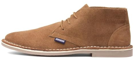 Lambretta Chiswick Mens Tan Leather Desert Boot - Size 10 UK - Brown