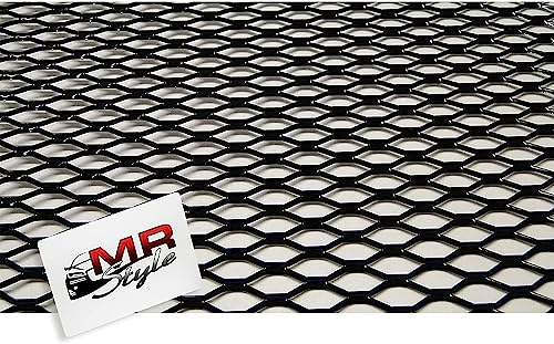 MR-Style Alu Renngitter | Grillgitter | Racegitter | Streckgitter, 100 x 33cm schwarz | TUNING | STYLING | das Qualitativ hochwertige Gitter (6mm x 12mm)
