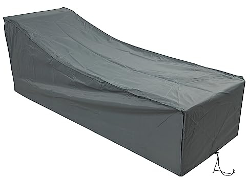 Woodside Grey Waterproof Heavy Duty Protective Outdoor Rattan Sunbed/Sun Lounger Cover