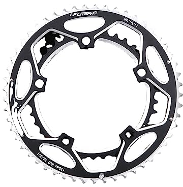 ALEFCO Plato para bicicleta de carretera 130BCD 53 39 dientes de aleación de doble disco de bicicleta Bielas Disco 9 10 11 velocidad plegable bicicleta doble disco de cadena disco de engranaje (negro)