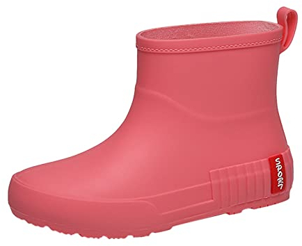 Mid Barrel Regenstiefel Student Plus Samt Warme Wasserdichte Rutschfeste Wasserschuhe Gummischuhe Langlaufski Set Damen Klassisch Mit Bindung Und Schuhe (A, 39)
