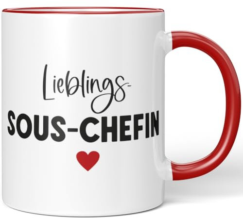 JUNIWORDS Tasse, Lieblings-Sous-Chefin, Rot (7768820)
