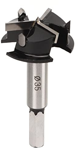 Risegun Fresa para madera de empotrado, 35 mm Broca de madera Posicionamiento ajustable, Fresa Madera Carburo para bisagras, perforación de carpintería