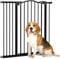 PawHut Pressure Fit Dog Stair Gate No Drilling Safety Gate Auto Close for Doorways, Hallways, 74-94cm Adjustable, 78cm Tall, Black
