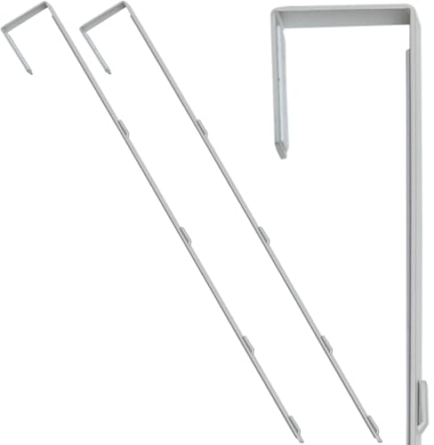 Home in Bold Türspiegel-Aufhänger, verstellbar, 36,8 cm, mit Schutzfutter, Türspiegelhaken, perfekte Höhe und Passform, 2 Spiegelhalterungen, 3,8 cm Türtiefe (weiß)