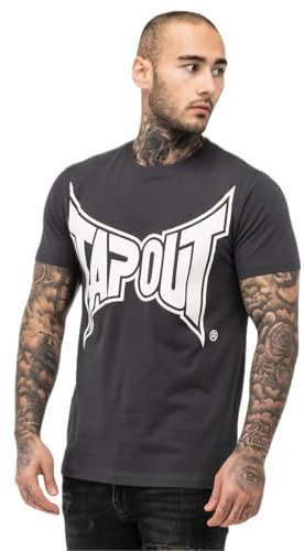 Tapout Herren T-Shirt Normale Passform Logo Tee Anthracite/Off-White XL