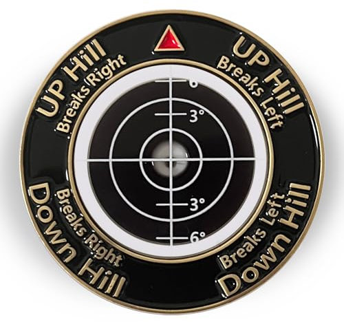 KeoPuals Golf Green Reader Golf Putting Green Reading Golf Accessories Golf Ball Marker with Level Aid Bubble Golf Training Tool to Improve Your Putting Game Metal Read Greens (Black)