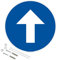 Panneau de signalisation rétro réfléchissant rond prépercé PVC ou ALU diam 250mm ou 300mm + Kit de fixation pour pose facile, rapide - Flèche en haut -