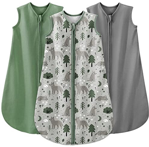 Yoofoss 3er Pack Schlafsack Baby Sommer 100% Baumwolle 0.5 Tog Sommerschlafsack Atmungsaktiv Babyschlafsack 67 cm für Jungen Mädchen Neugeborene 0-6 Monate