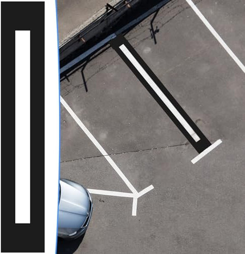 Pochoir en silicone pliable et réutilisable pour peinture de parking et lignes de trottoir, 233,7 x 10,2 cm, noir