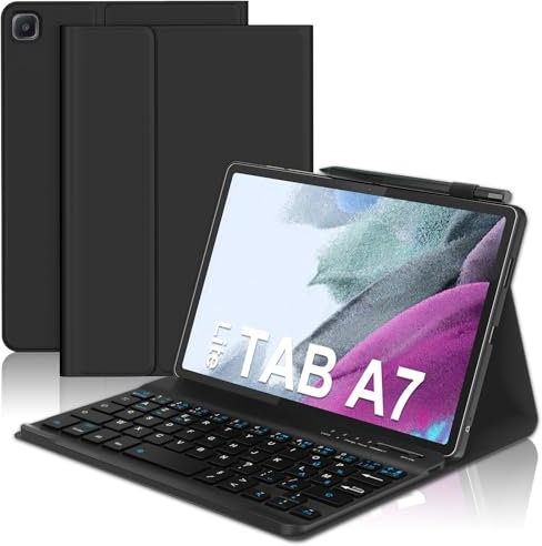FOGARI Clavier pour Samsung Galaxy Tab A7 Lite 8.7'' | AZERTY Français, Intelligent Housse Clavier pour Samsung Galaxy Tab A7 Lite 2021 - Noir