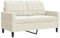 vidaXL Sofa 2-Sitzer, Polstersofa Doppelsofa für Wohnzimmer, Couch Loungesofa Metallgestell, Zweisitzer Samtsofa Sitzmöbel, Modern, Creme 120cm Samt