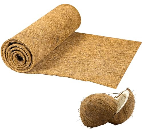 GOEDCH Estera de Fibra de Coco: 40 x 200 cm Alfombra para Reptiles de Fibra de Coco, Rollo de Revestimiento de Coco, Almohadilla de Suelo de Coco Natural para de Reptil Jaula, Hogar, Jardín, Planta