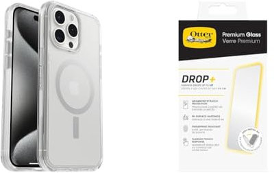 Otterbox Symmetry Clear MagSafe Apple iPhone 15 Pro MAX - Clear with Premium Tempered Glass Protector