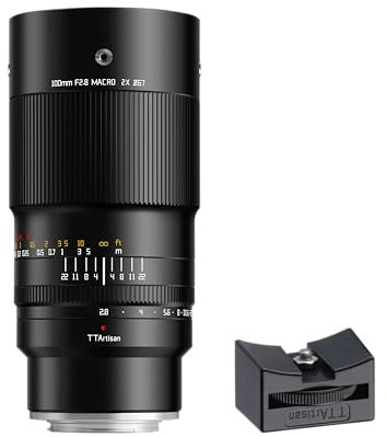 TTArtisan Objectif Macro 2X 100 mm F2.8 avec Monture Griffe Compatible avec Monture Fujifilm X - Noir