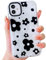ECZOIL Compatible for iPhone 11 Case,Cute Clear Black and White Flower Cartoon for Women Girl Soft TPU Shockproof Anti-Yellow Protective Phone Case for iPhone 11-Black and White Flower