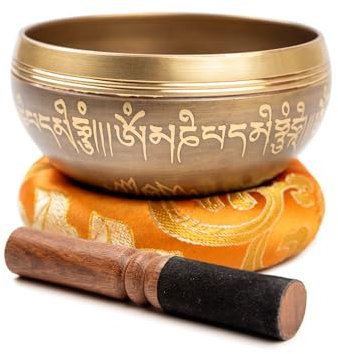 Himalayan Bazaar Klangschalen-Set aus Messing – Master Healing Grade – authentische handgefertigte Klangschale