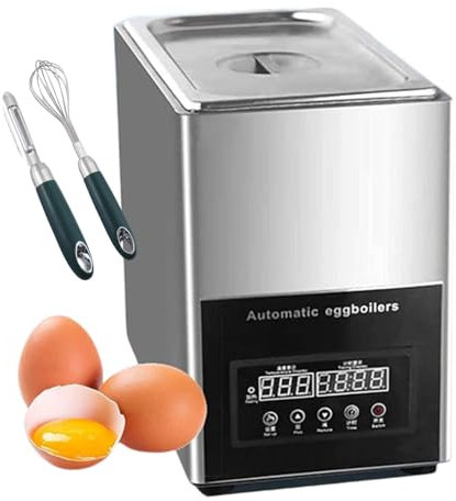 forplubossmmp 9L Commercial Egg Boiler Machine with Timing, Automatic Hot Spring Egg Boiler with Water Drain Outlet, Temperature Control Settings 30~90°C, Rapid Heating Constant Temperature 800W
