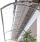 Aluminium Silver Grey Glass Canopy for Front Door Window 60 * 200CM Polycarbonate Board Outdoor Door Awning with Bracket Porch Awning