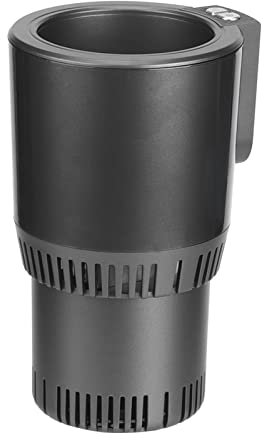 Qukaim Taza de refrigeración para calefacción de coche, taza eléctrica inteligente de 12 V, taza eléctrica portátil para viajes y oficina en casa, aluminio ABS, diseño compacto