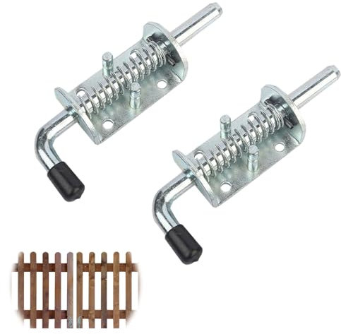 2 Stück Federriegel Torriegel,304 Edelstahl Torriegel,Schieberiegel,Torriegel mit Feder,Riegelschloss,Türriegel für Schuppentüren,Türen,Fenster,Garagen(10 * 128mm)