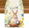 Aitsite Tischläufer Ostern, Kaninchen Osterei Tischdecke Ostern Tischläufer Frühling, Abwaschbare Tischdekoration Wasserabweisend Tischläufer Modern Party Dekoration (Kaninchen Osterei-A, 40×180cm)