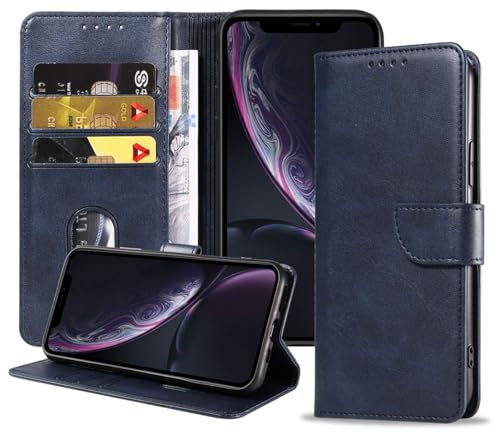 Meliya Hülle für iPhone XR 6,1 Zoll, PU Leder Klapphülle mit Starke Magnetverschluss, Handyhülle mit Wallet Kartenfach und Standfunktion für Apple iPhone XR 6,1 Case Cover