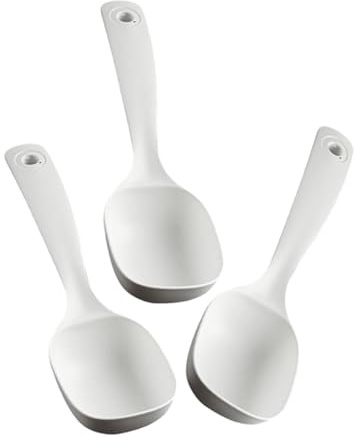 Alipis Louche à Soupe Multi-usages 3 Pièces, Grosse Cuillère à Porridge Long Manche, En Plastique Pp Robuste, Résistante à L'usure, La Cuisine Domestique Et Restaurant
