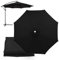 XEISYO Replacement Umbrella Covers 2/2.3/2.5/2.7/3/3.5M, 6/8 Ribs, UV Protection Garden Replacement Parasol Canopy, for Patio Yard Beach (Black,6ribs-2.3m/7.5ft)