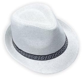 Sombrero Fedora Estilo Panamá, Borsalino con Cinta Decorativa, Sombrero Moderno de Verano, Casual. (FR/ES, Números, 57, Blanco)