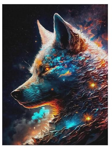 Holzpuzzle Wolf Puzzle 500 Teile Erwachsene Klassische Pädagogisches Spielzeug Kinder Lernspiel Herausforderndes Puzzles 55×41cm