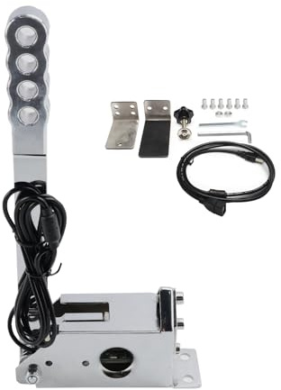 Bruce & Shark USB Handbremse für Sim Racing PC 64Bit mit Hall Sensor Kompatibel mit Logitech G25 G27 G29 T300 T500 Fanatec Assetto Corsa Dirt Rally Drift Rennspiele (silbern)
