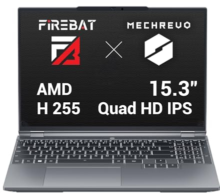 Ordinateur Portable Gaming en Métal 15,3 Pouces, unique 32 Go DDR5 RAM, 1 To PCIe 4.0 SSD, Écran 2560x1600 16:10,Processeur Ryzen H255, Ordinateur Portable Notebook pour Gamers - Gris【WUJIE 15XPA】