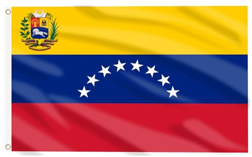 AhfuLife Venezuela Flagge 150 x 90 cm, 1 Stück Große Venezolanische Nationalflaggen Doppelseitig mit Messingösen für Demo, Feiern, Unabhängigkeitstag