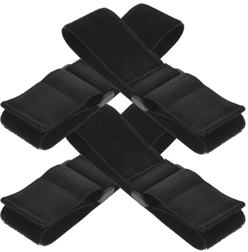 Mipcase 4pcs Elastic Hook and Loop Arm Straps 50x500mm, Multi-purpose Adjustable Cinch Cable Ties for Cord Management, Ladder Rack, and Night Running Gear