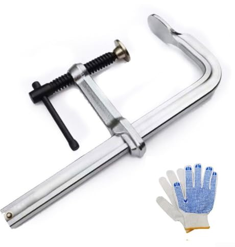 GLFLOW Heavy-Duty F-Clamp, 450 Lbs Capacity, Forged Steel Construction, 12 In Max Opening, For Welding & Woodworking(200mm)