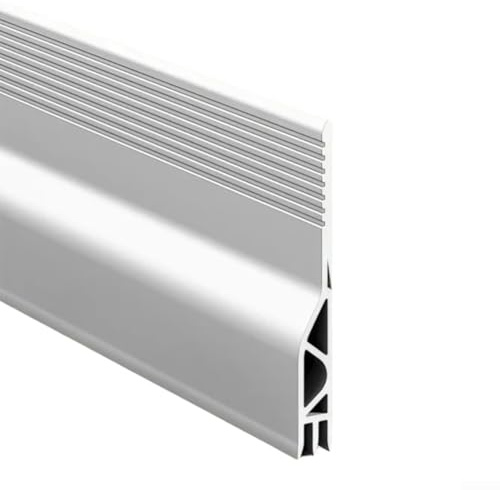 Silikon Türdichtungsleiste | Wetterfester Tür-Zugluftstopper für Türen 100cm | Energiesparender Zugluftstopper mit Bodenschutz | TPE-Material, cm breit, m lang (weiß)