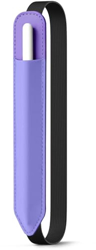 MoKo Stiftetui-Halterung passend für den Apple Pencil, Violett | für Apple Pencil Pro/1./2. Gen/USB-C, mit elastischem Band, elastische Tasche, Auf für iPad-Hülle aufkleben 9,7-13 Tablet